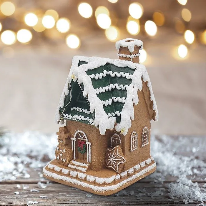 LED Gingerbread House Ornament | Light-Up Mini Christmas House Decoration 13cm