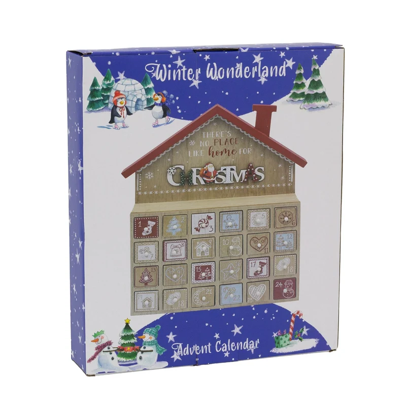 Winter Wonderland House Christmas Advent Calendar | Wooden Advent Calendar