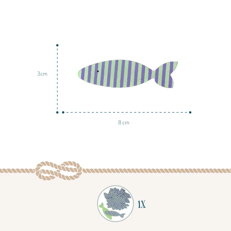 Streudeko Fische 24er-Set aus Naturpapier ca. 6 cm handgefertigt in Nepal