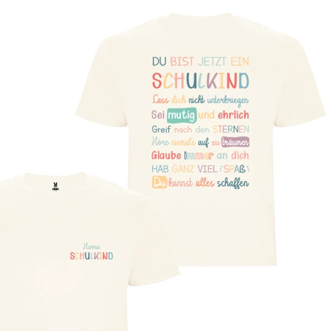 Schulkind T-Shirt Mutmacher Geschenk zur Einschulung Shirt für Mädchen und Jungen zum Schulanfang