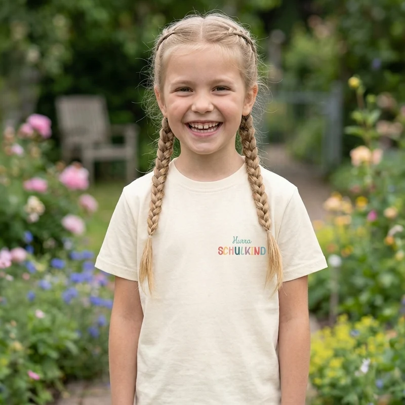 Schulkind T-Shirt Mutmacher Geschenk zur Einschulung Shirt für Mädchen und Jungen zum Schulanfang