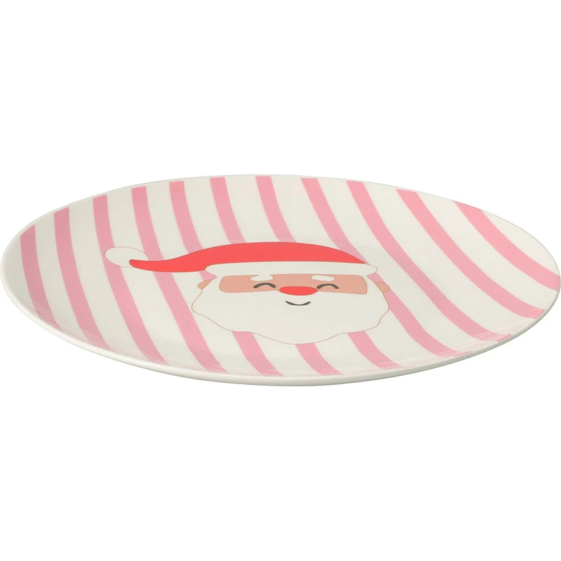 Set of 4 Christmas Ceramic Plates | Fun Festive Design for Snacks, Desserts & Santa’s Treats | Bright Christmas Tableware - 20cm