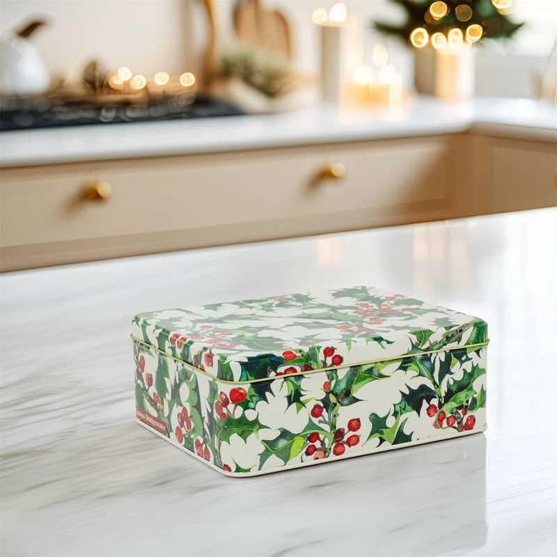 Emma Bridgewater - Holly Rectangular Tin | Christmas Storage & Display Tin