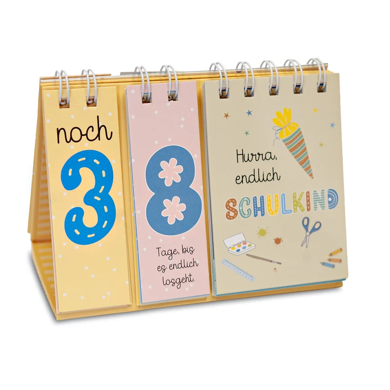 Tischkalender Countdown Schulstart und Ferien ca. 15 × 10 cm