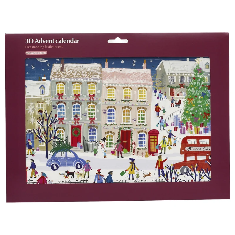 Joys of the Season 3D Christmas Advent Calendar, Freestanding 24 Door Calendar