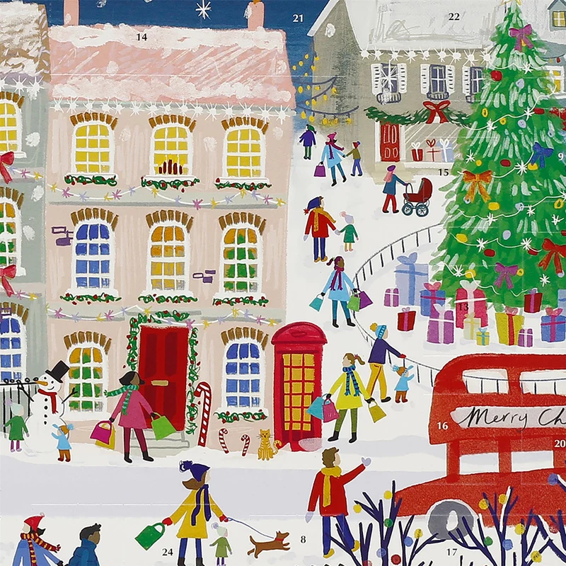 Joys of the Season 3D Christmas Advent Calendar, Freestanding 24 Door Calendar