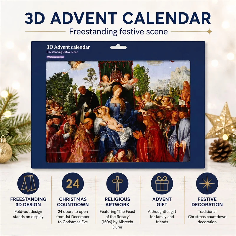 The Feast of the Rosary Religious Christmas Advent Calendar, 3D Freestanding