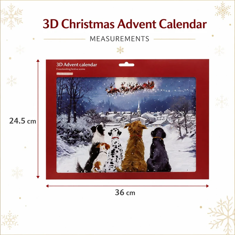 Watching for Santa 3D Christmas Advent Calendar, Freestanding Picture Design