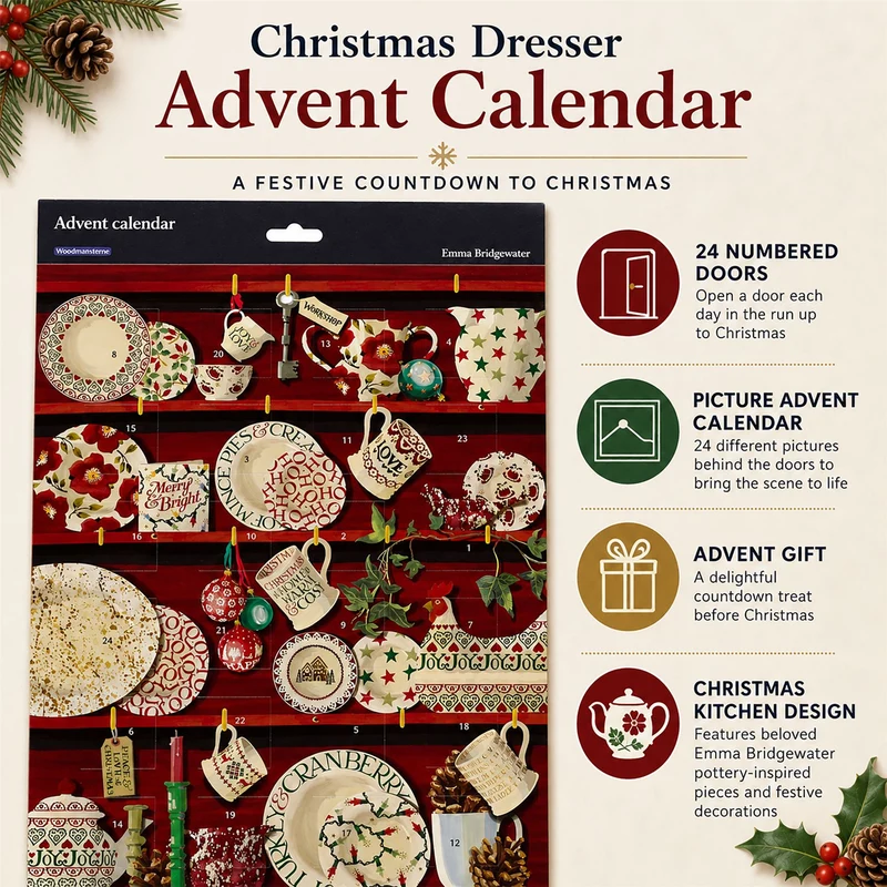 Emma Bridgewater Christmas Dresser Advent Calendar, Picture Calendar