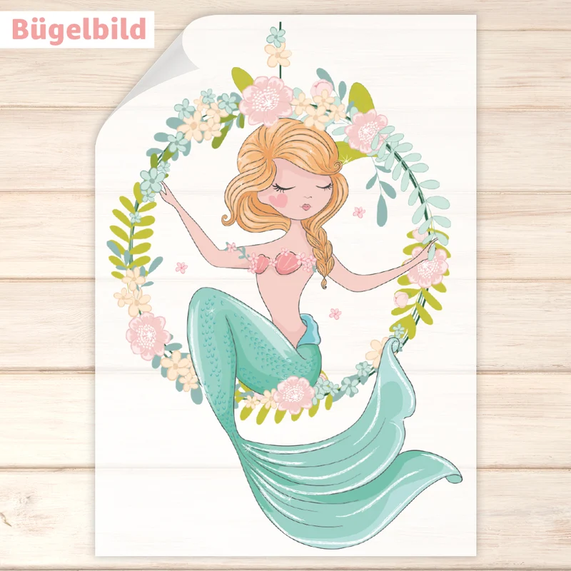 Bügelbild - Schulkind - Wunschname & Wunschjahr - Meera Mermaid