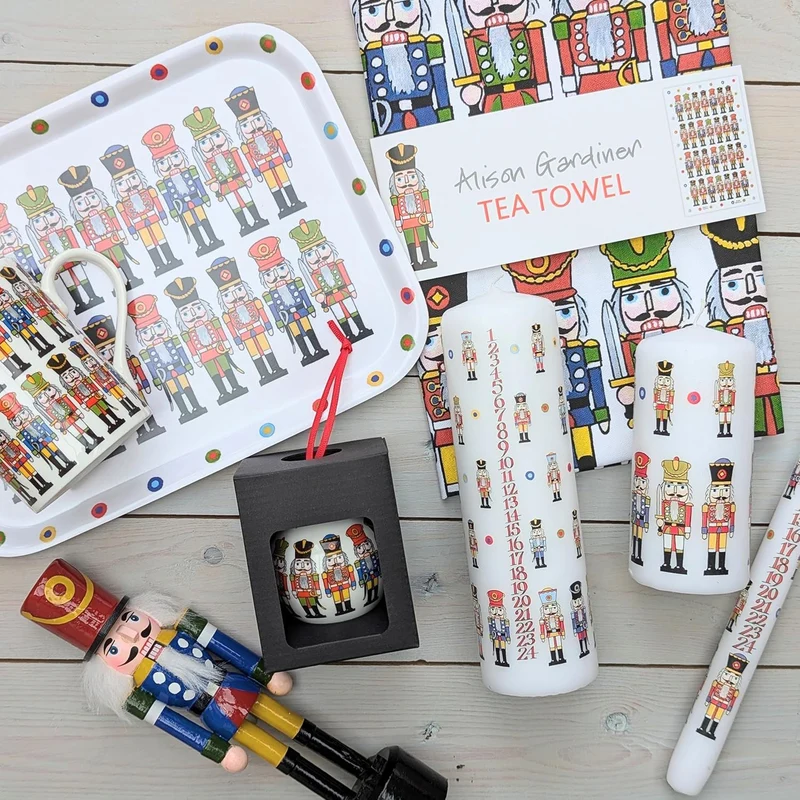 Nutcracker Christmas Pillar Candle | Festive Candle Nutcracker Design - 13cm