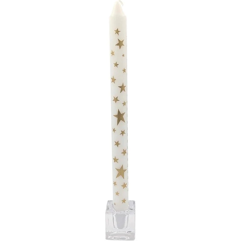 Gold Star Advent Dinner Candle | Numbered Christmas Calendar Candle - 29cm