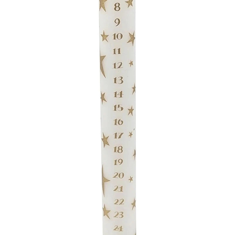 Gold Star Advent Dinner Candle | Numbered Christmas Calendar Candle - 29cm
