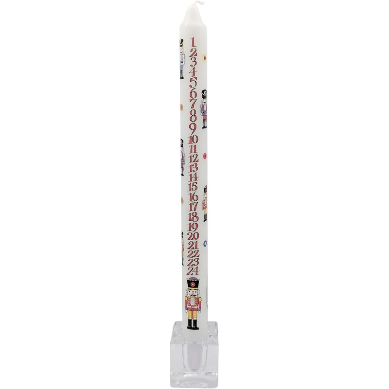 Nutcracker Soldier Advent Dinner Candle | Christmas Calendar Candle - 29cm