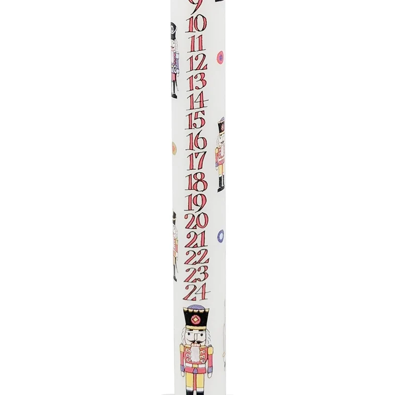 Nutcracker Soldier Advent Dinner Candle | Christmas Calendar Candle - 29cm