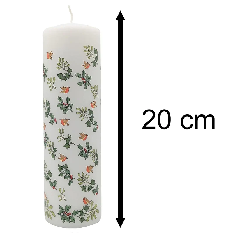 Holly and the Ivy Advent Pillar Candle | Christmas Advent Calendar Candle - 20cm