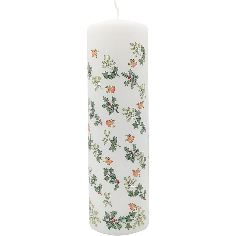 Holly and the Ivy Advent Pillar Candle | Christmas Advent Calendar Candle - 20cm