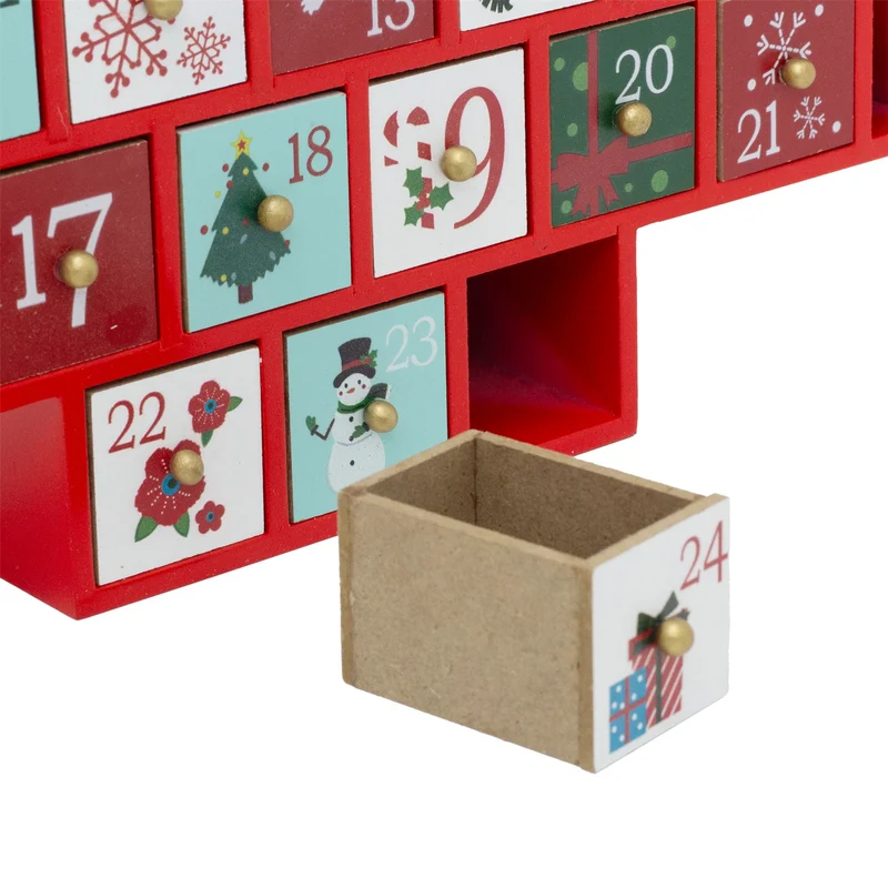 Red Wooden Christmas Tree Advent Calendar | Fill Your Own Advent Calendar