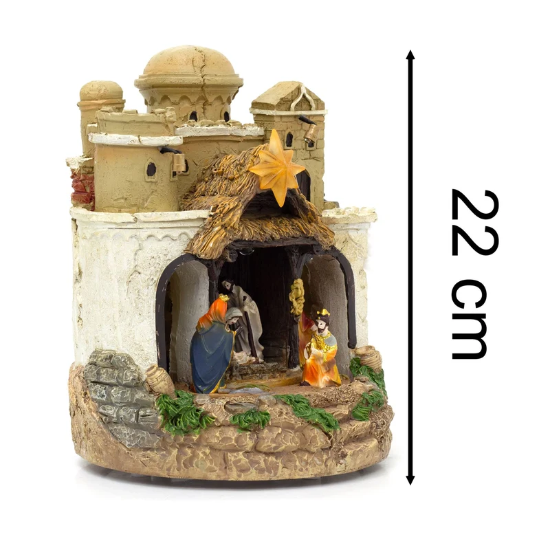 LED Musical Nativity Scene | Light-up Animated Festive Nativity Set Decoration