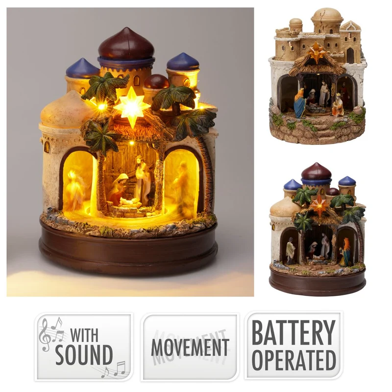 LED Musical Nativity Scene | Light-up Animated Festive Nativity Set Decoration