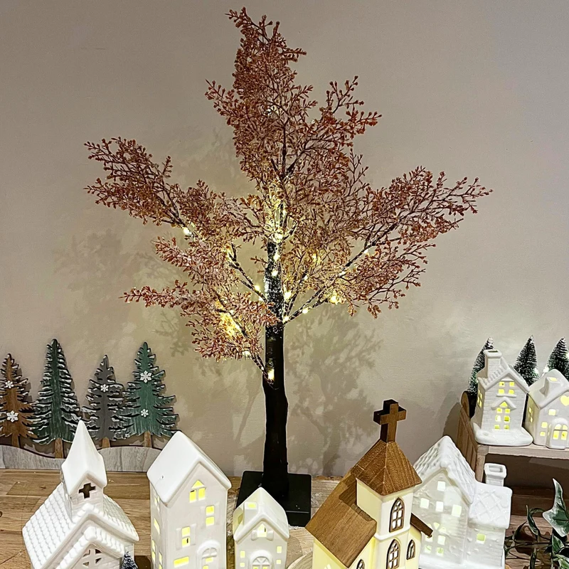 60cm LED Tree Snow Dusted Light Up Tree | LED Lit Tree Battery Operated Silhouette Tree Light | Pre Lit Twig Tree