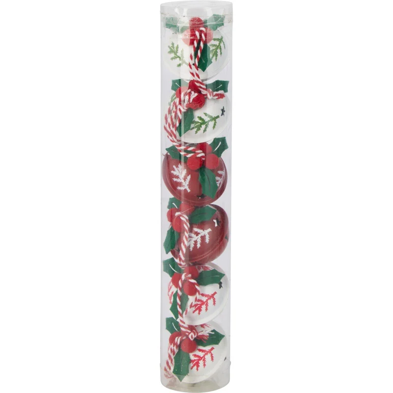 Set of 6 Small Festive Jingle Bells | Christmas Tree Hanging Ornaments - 4cm