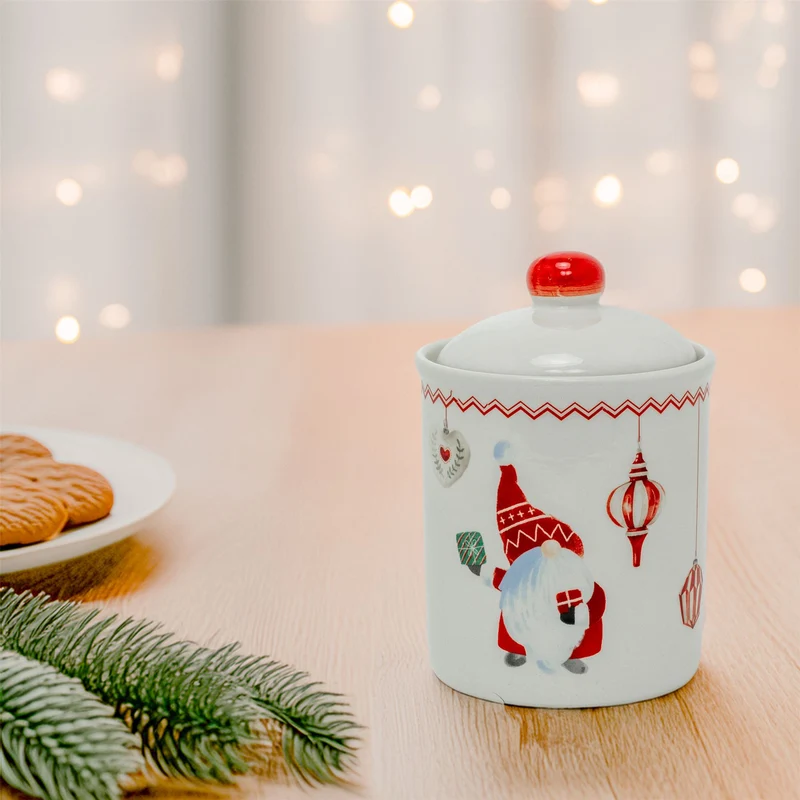 Gonk Christmas Storage Jar | Festive Gnome Kitchen Jar with Airtight Lid - 15cm