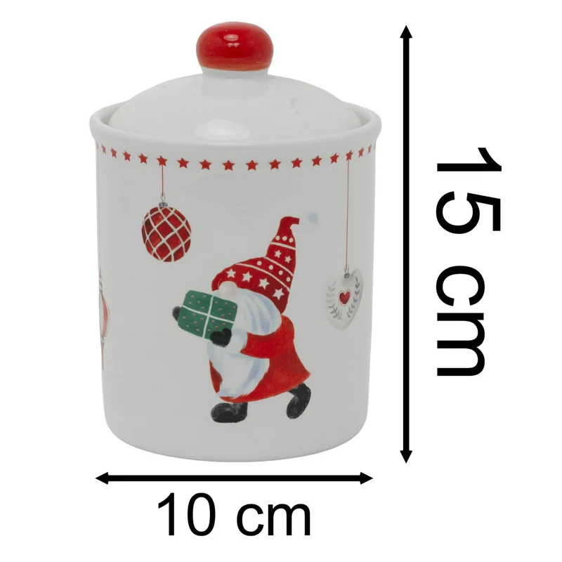 Gonk Christmas Storage Jar | Festive Gnome Kitchen Jar with Airtight Lid - 15cm