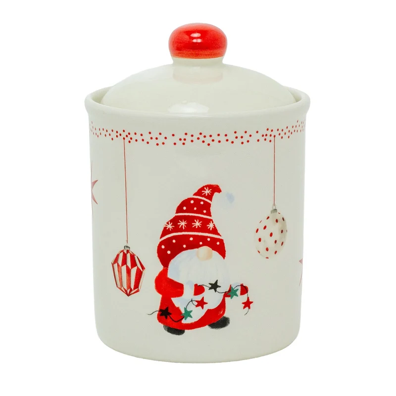 Gonk Christmas Storage Jar | Festive Gnome Kitchen Jar with Airtight Lid - 15cm