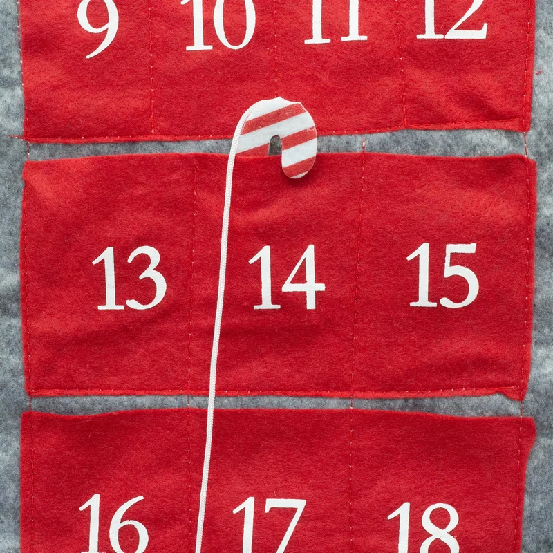 Santa Gnome Christmas Advent Calendar | Fabric 24-Pocket Hanging Gonk Calendar