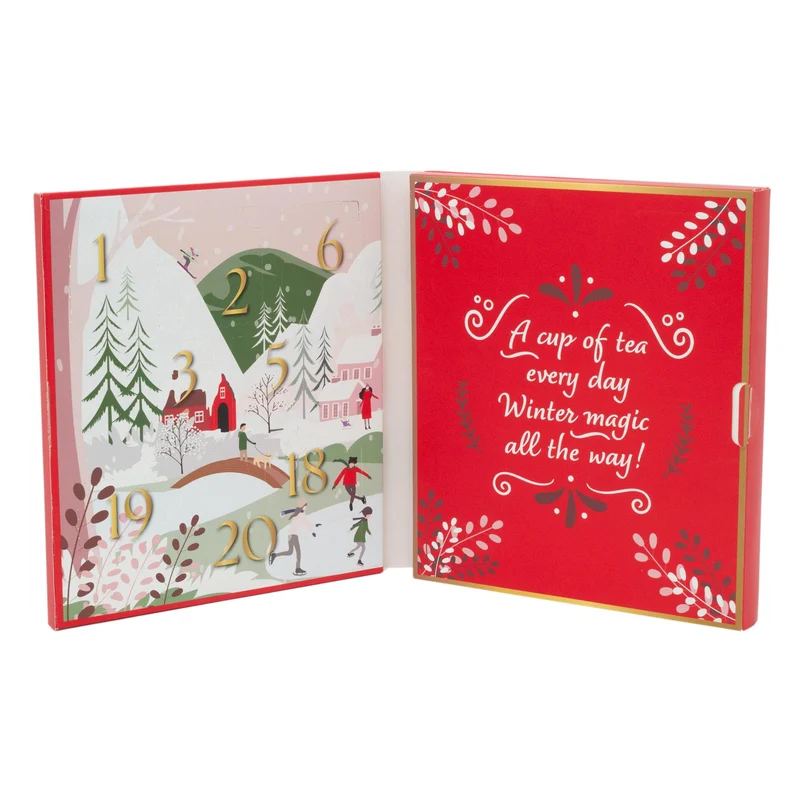 Tea Advent Calendar Herbal & Black Tea Bag Christmas Advent Calendar for Adults