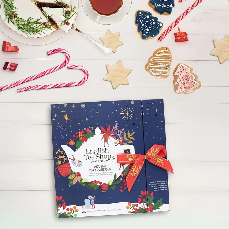 Tea Christmas Advent Calendar | 25 Loose Leaf Pyramid Tea Bags Advent Calendar