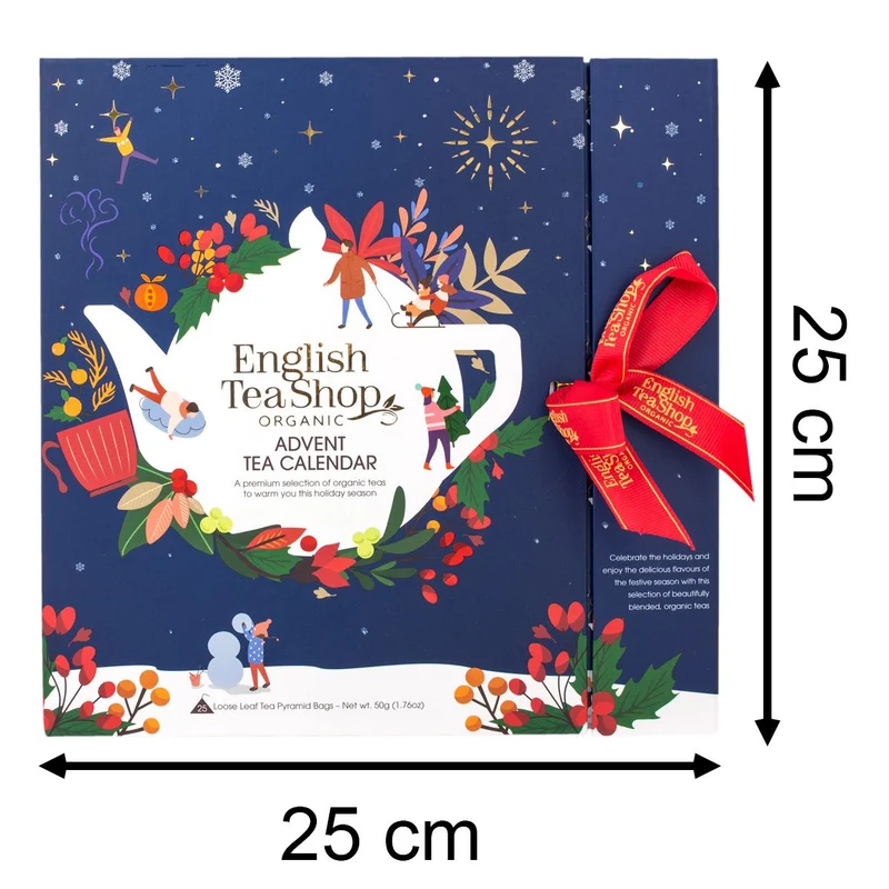 Tea Christmas Advent Calendar | 25 Loose Leaf Pyramid Tea Bags Advent Calendar