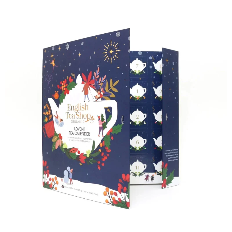 Tea Christmas Advent Calendar | 25 Loose Leaf Pyramid Tea Bags Advent Calendar