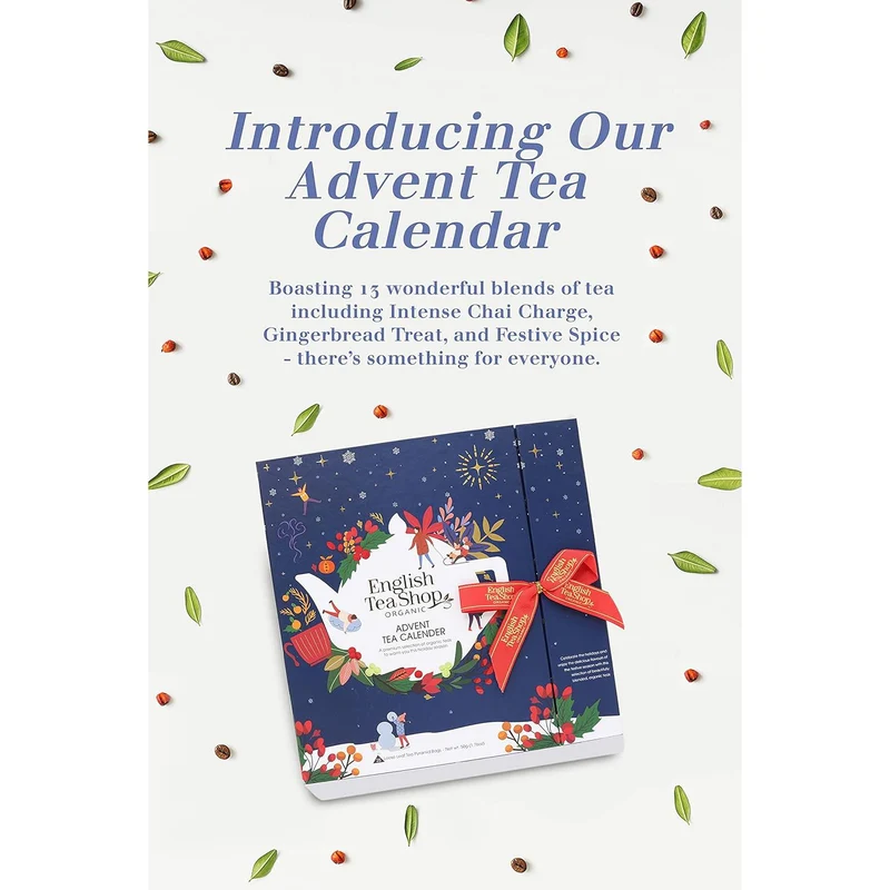 Tea Christmas Advent Calendar | 25 Loose Leaf Pyramid Tea Bags Advent Calendar