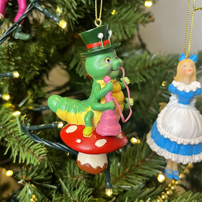 Caterpillar Christmas Tree Decoration, Alice in Wonderland Ornament 9.5cm