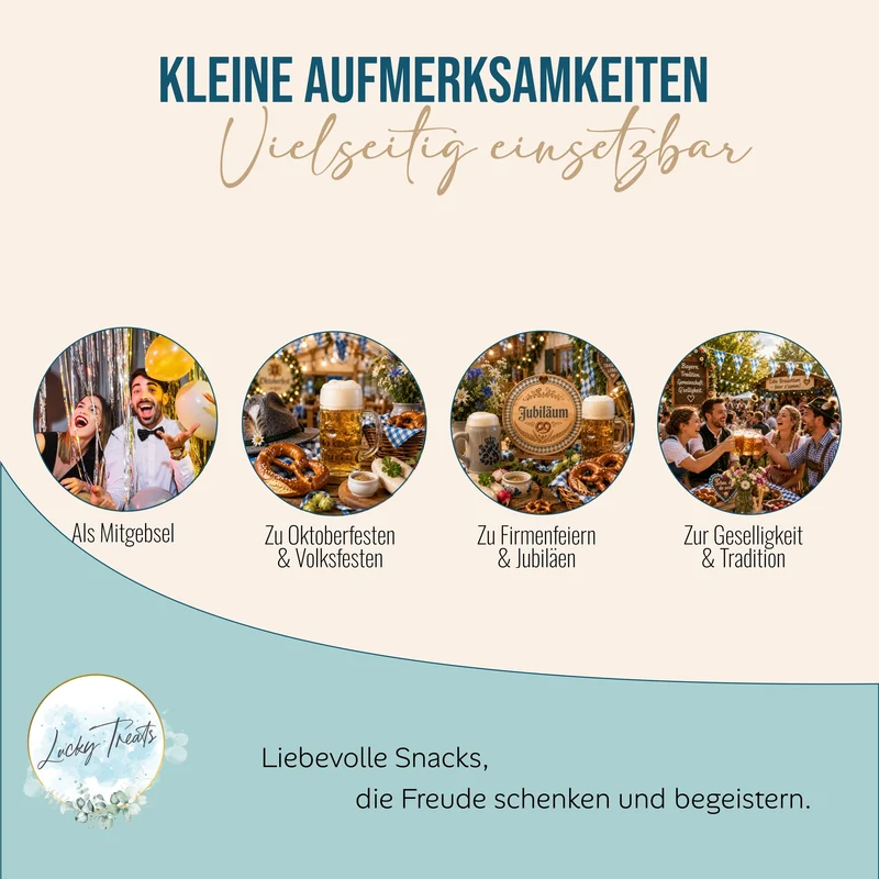 Oktoberfest Glückskekse 25 Stück mit bayerischen Sprüchen, Sorte Vanille, vegan