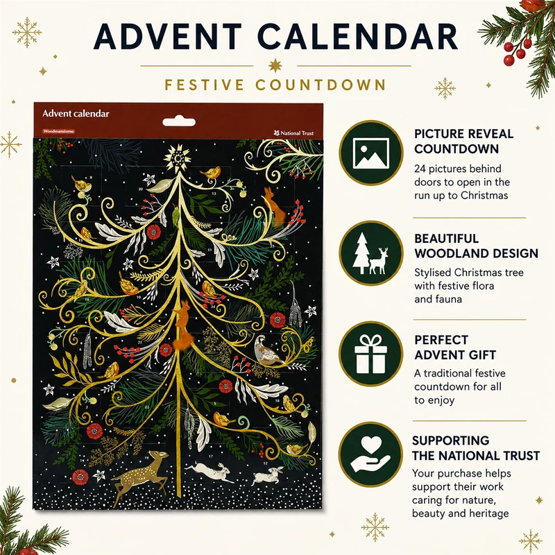 National Trust Flora & Fauna Christmas Advent Calendar, Woodland Wildlife Design