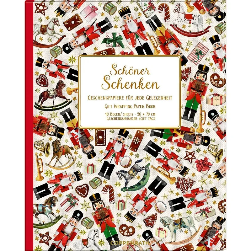 Nutcracker Christmas Wrapping Paper Book with 10 Stylish Sheets & Gift Tags