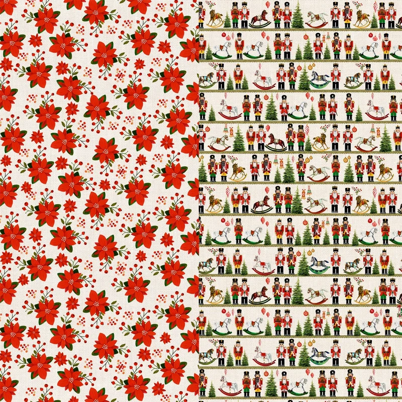 Nutcracker Christmas Wrapping Paper Book with 10 Stylish Sheets & Gift Tags