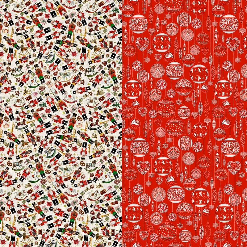 Nutcracker Christmas Wrapping Paper Book with 10 Stylish Sheets & Gift Tags