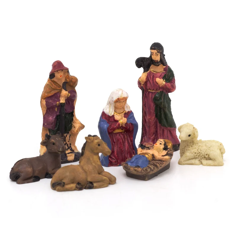 7-Piece Mini Christmas Nativity Set | Traditional Holy Family Figurines