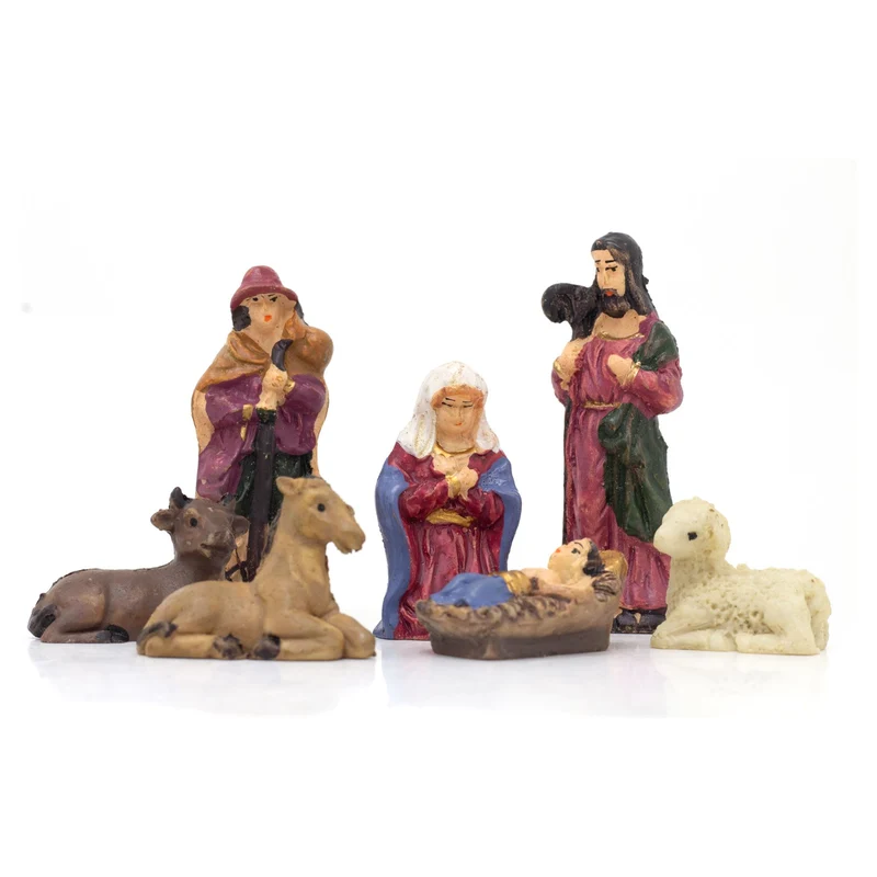 7-Piece Mini Christmas Nativity Set | Traditional Holy Family Figurines