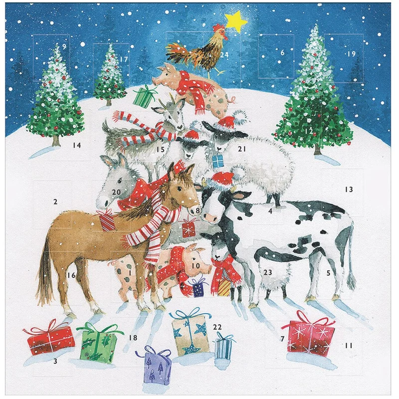 Festive Farmyard Christmas Advent Calendar | Animals Christmas Advent Calendar
