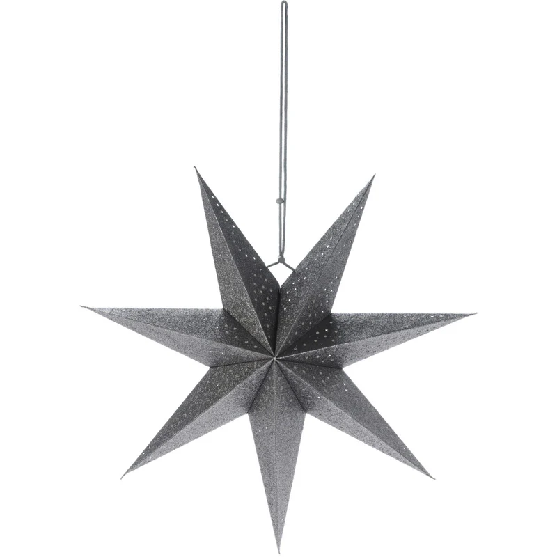 Silver Christmas Star | 7-Pointed Silver Paper Hanging Decoration - 45cm