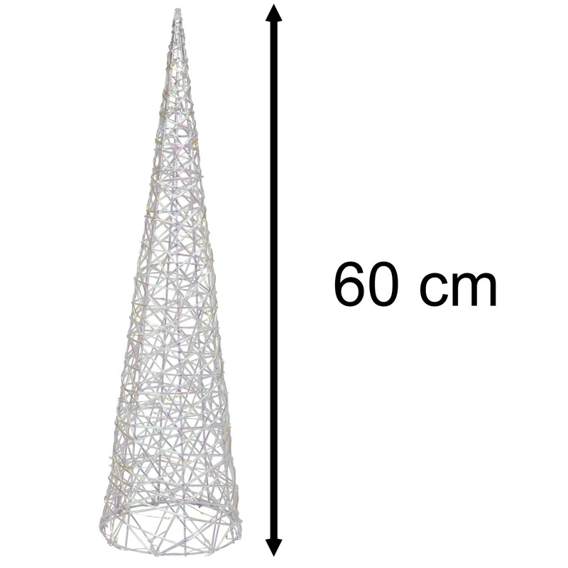 LED Iridescent Cone Light | Light-up Christmas Tree Cone with Timer - 60cm