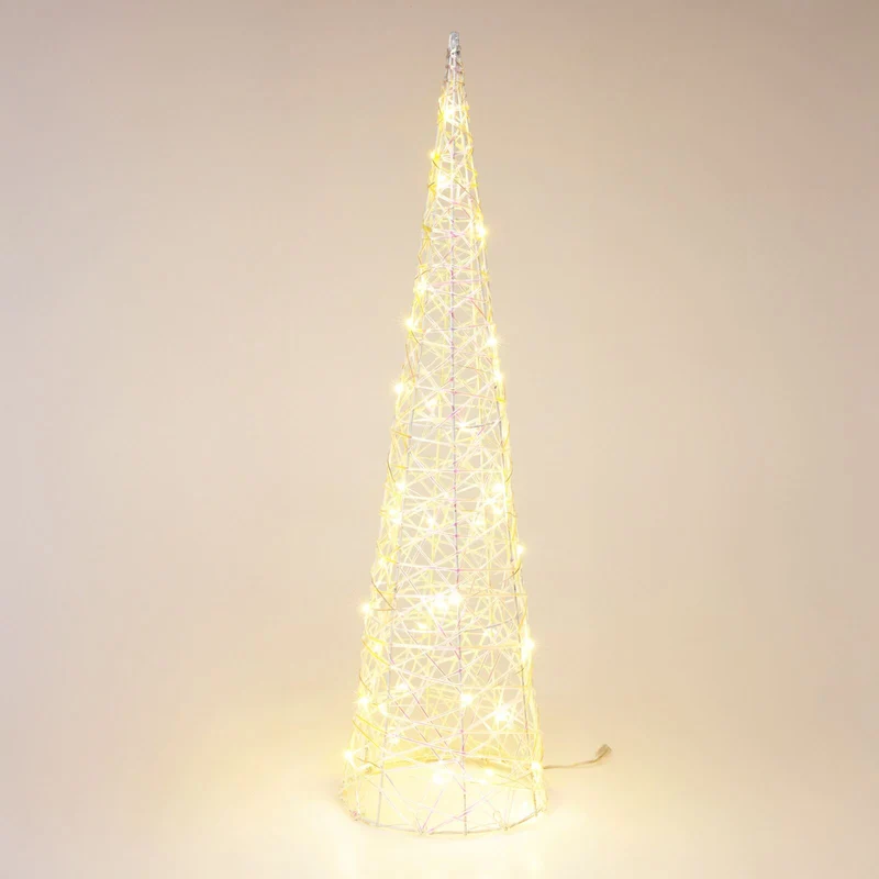 LED Iridescent Cone Light | Light-up Christmas Tree Cone with Timer - 60cm