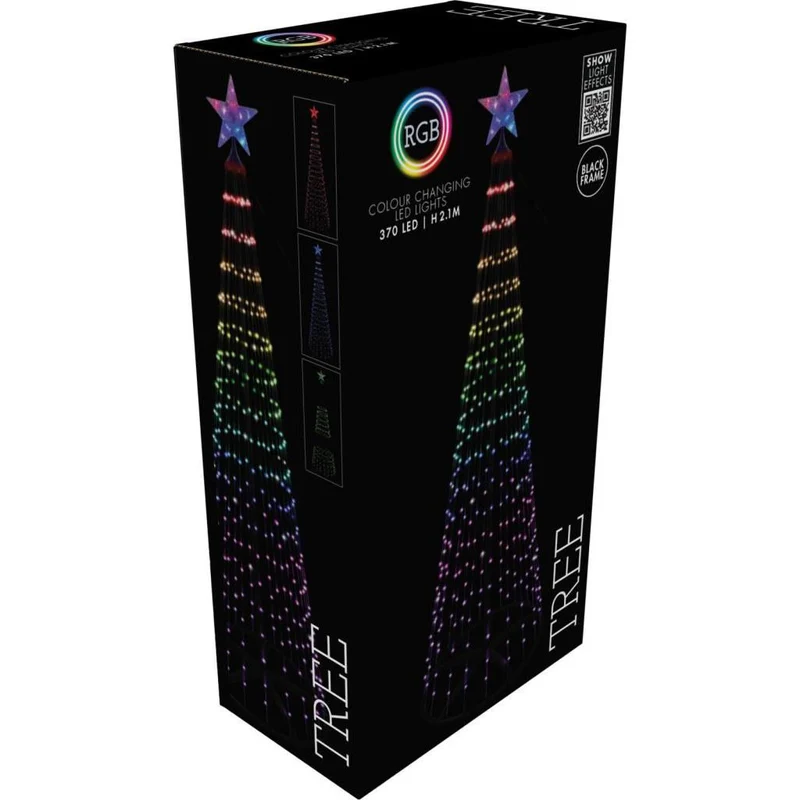 Multicolour LED Christmas Tree | Colour Changing Tree 370 RGB Lights UK Plug