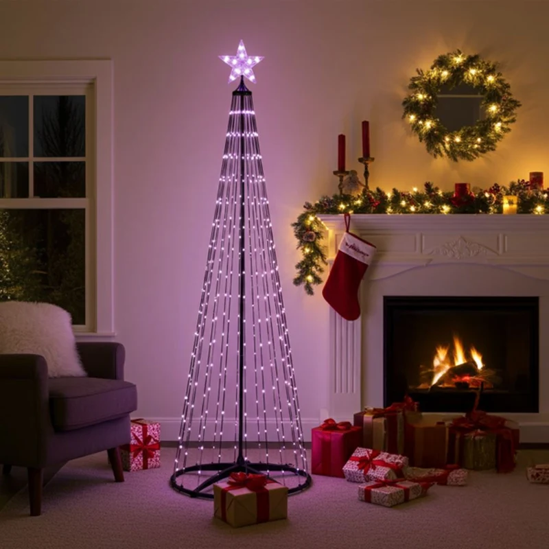 Multicolour LED Christmas Tree | Colour Changing Tree 370 RGB Lights UK Plug