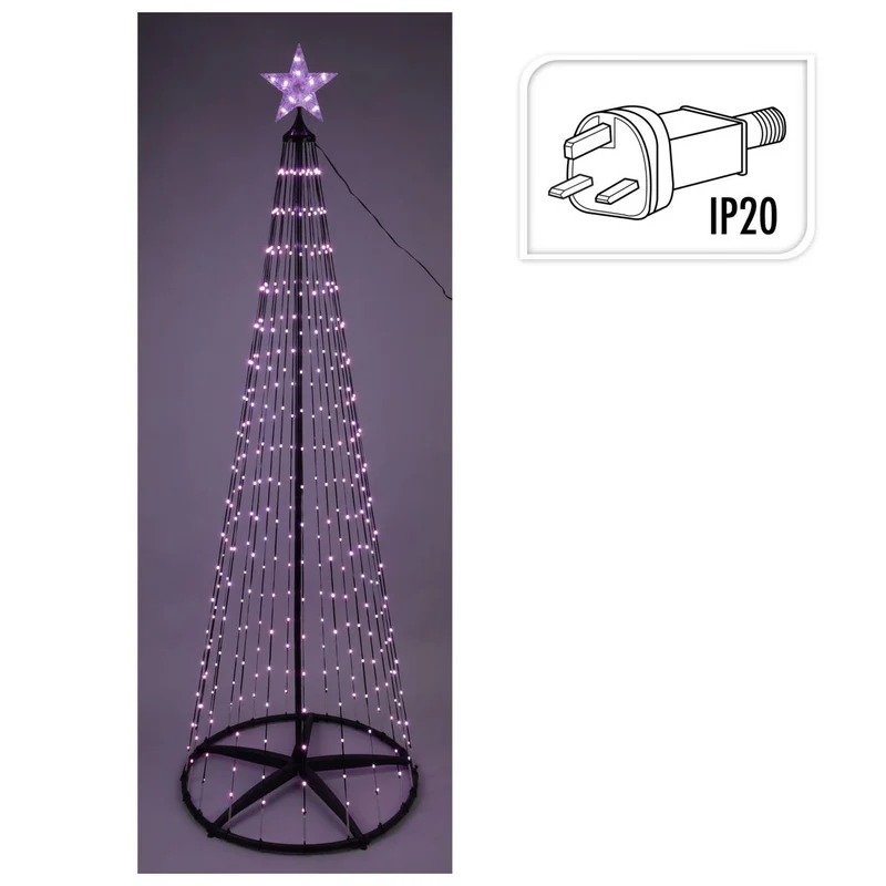 Multicolour LED Christmas Tree | Colour Changing Tree 370 RGB Lights UK Plug